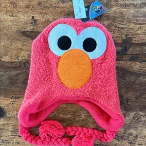 Fuzzy Red ELMO Winter Knit Warm Hat Size 14 plus